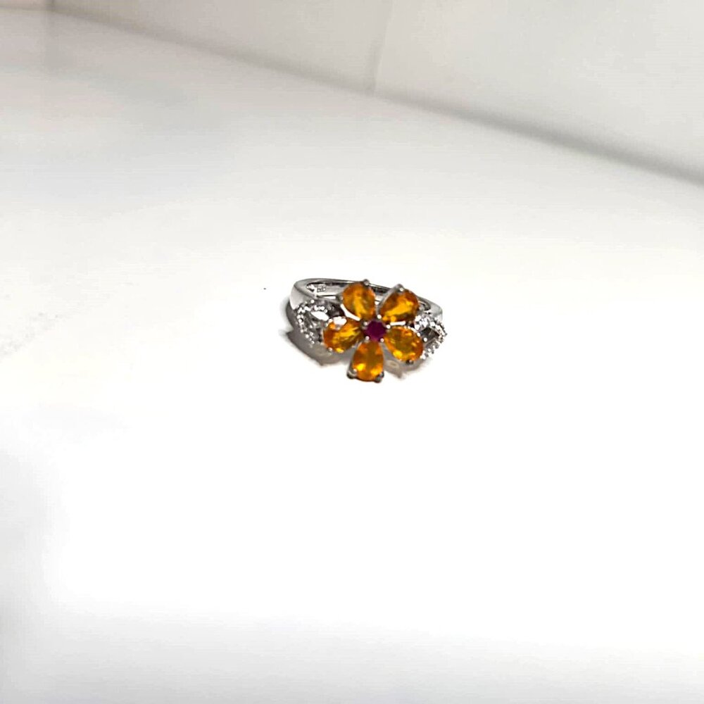 Orange Flower Ring - Picture 3 of 8